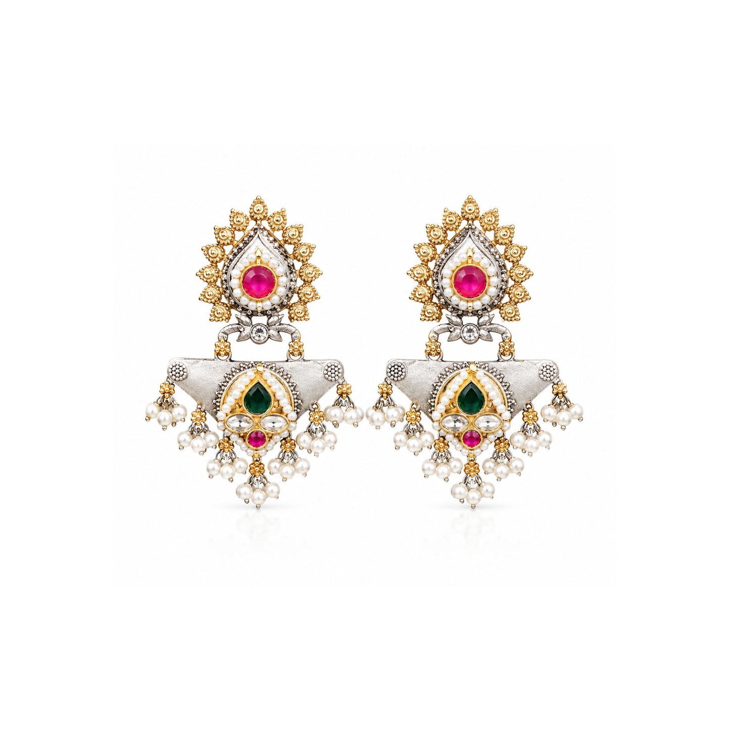 Viana Jewels Yamini Royal Pachi Kundan Earrings