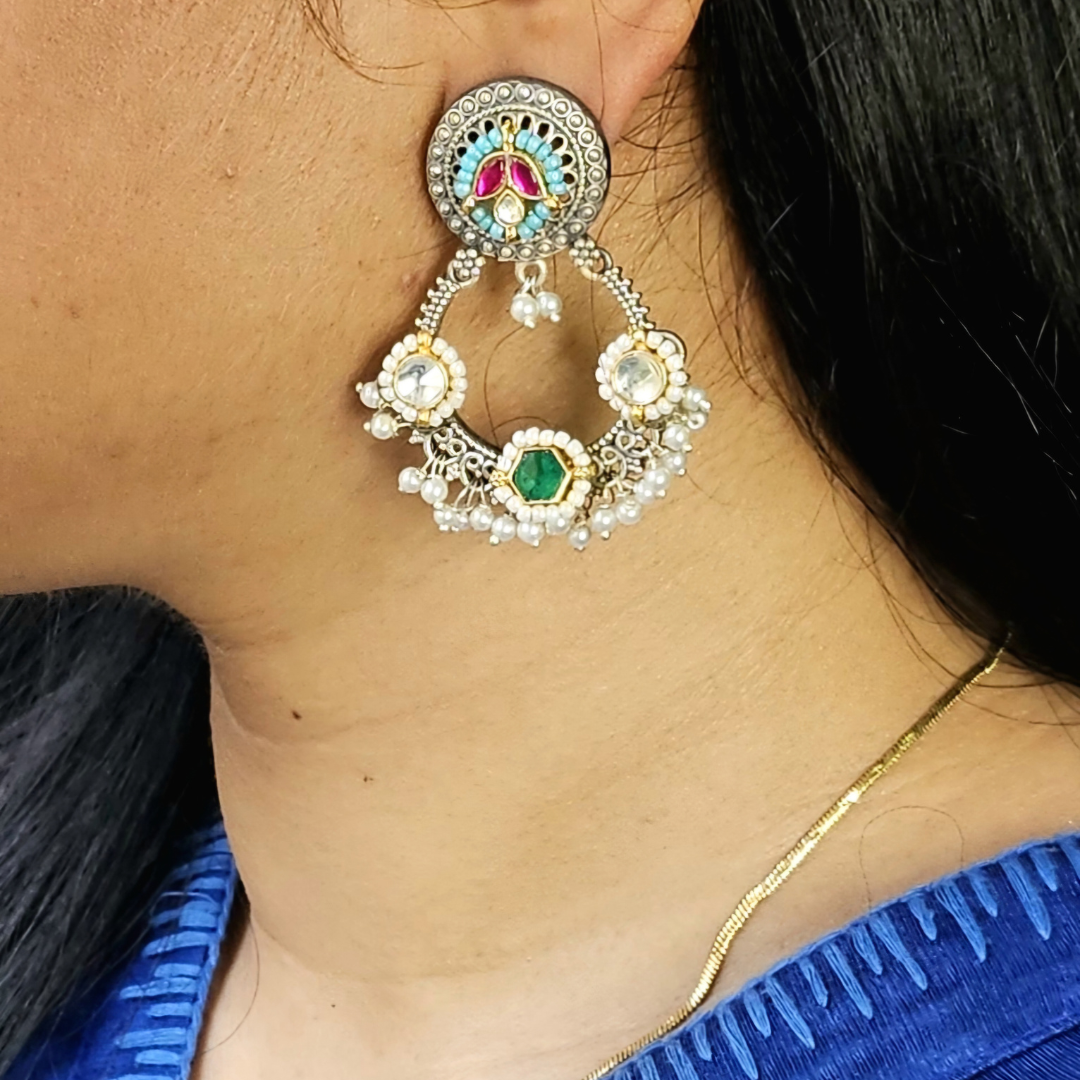 Dandiya Diva Kundan Earrings