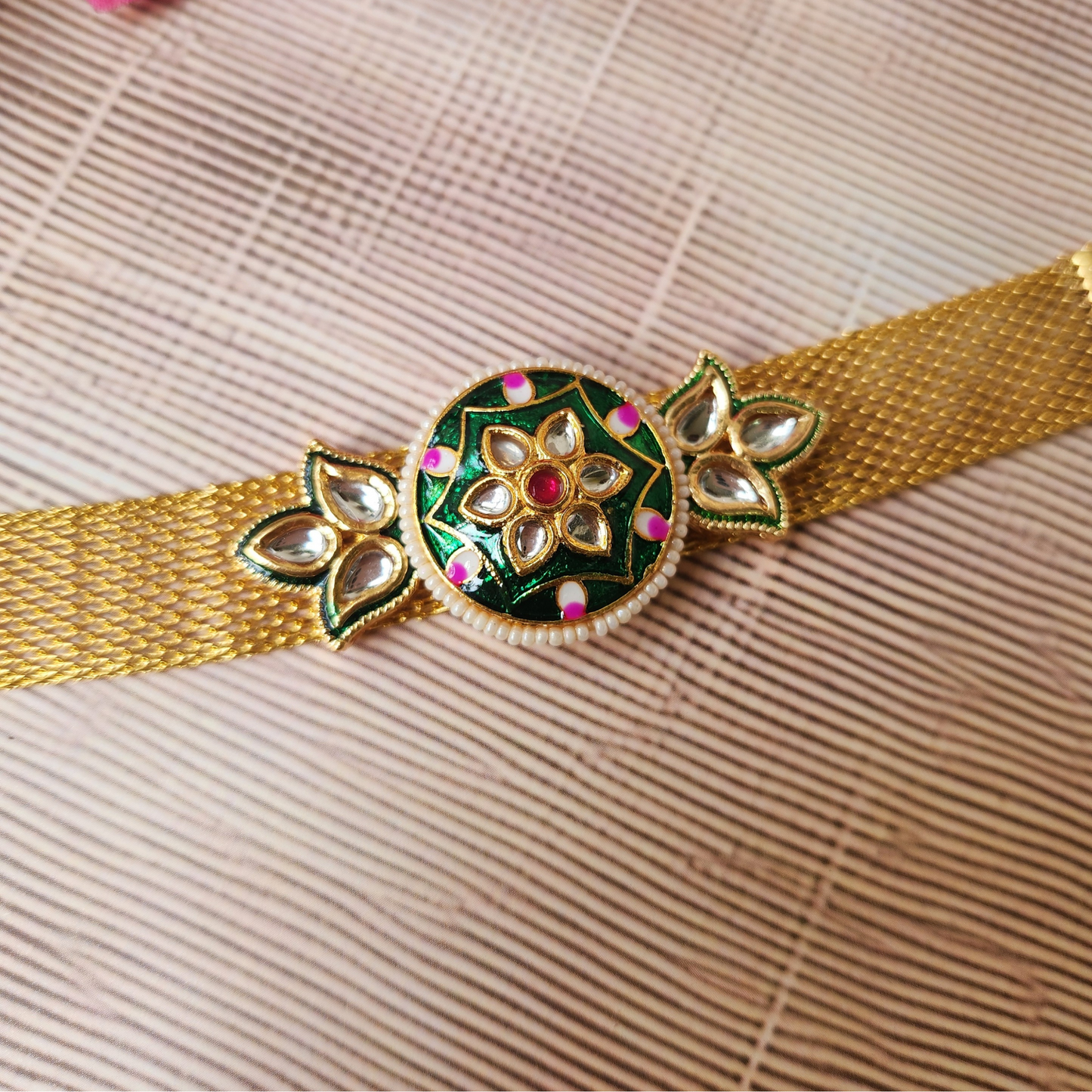 Kundan Rakhi Bracelet
