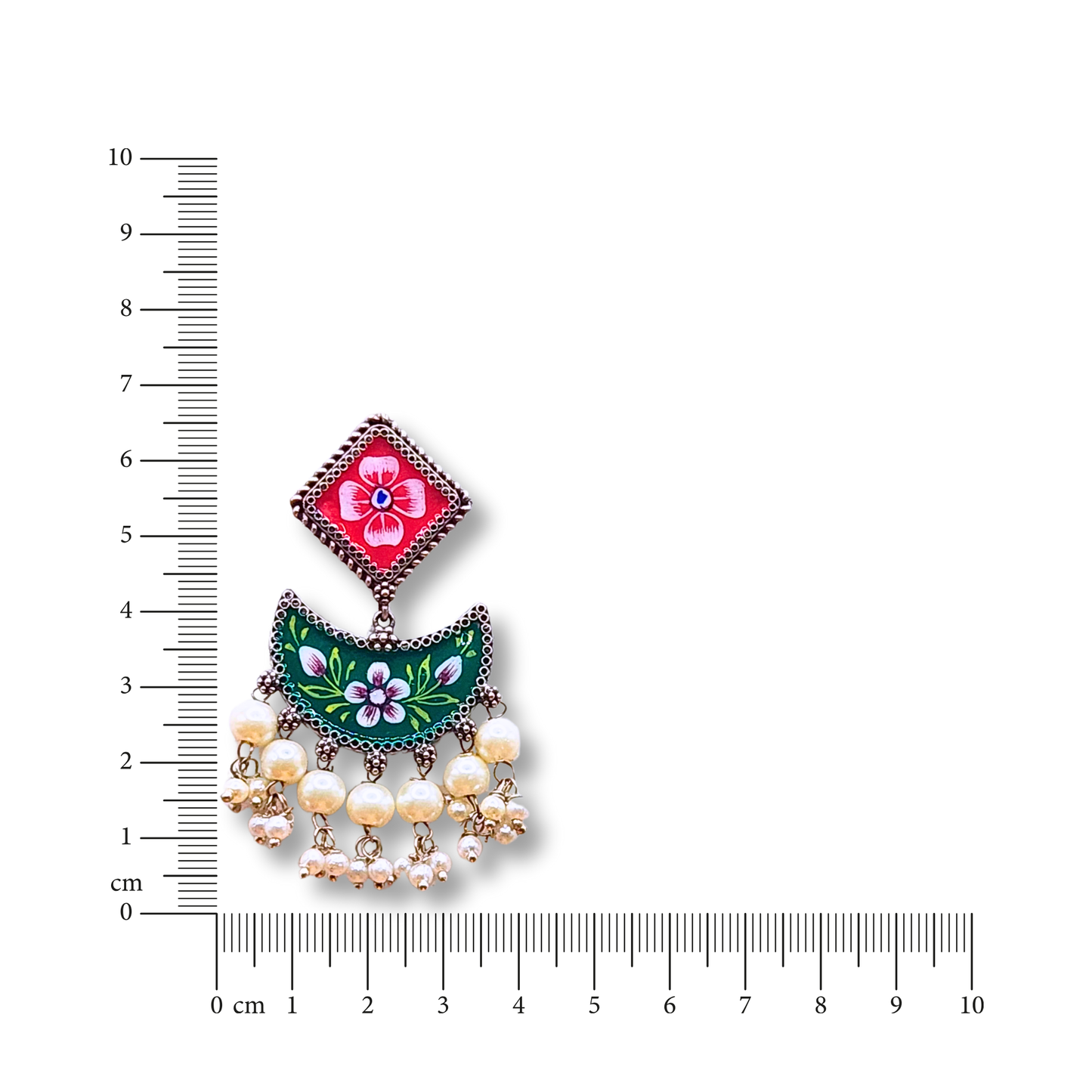 Mandira Silver Meenakari Chandballi
