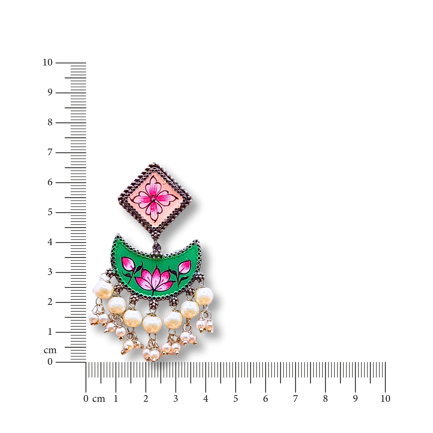 Mandira Silver Meenakari Chandballi