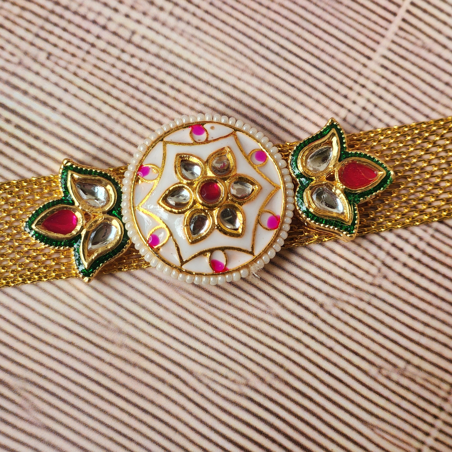 Kundan Rakhi Bracelet