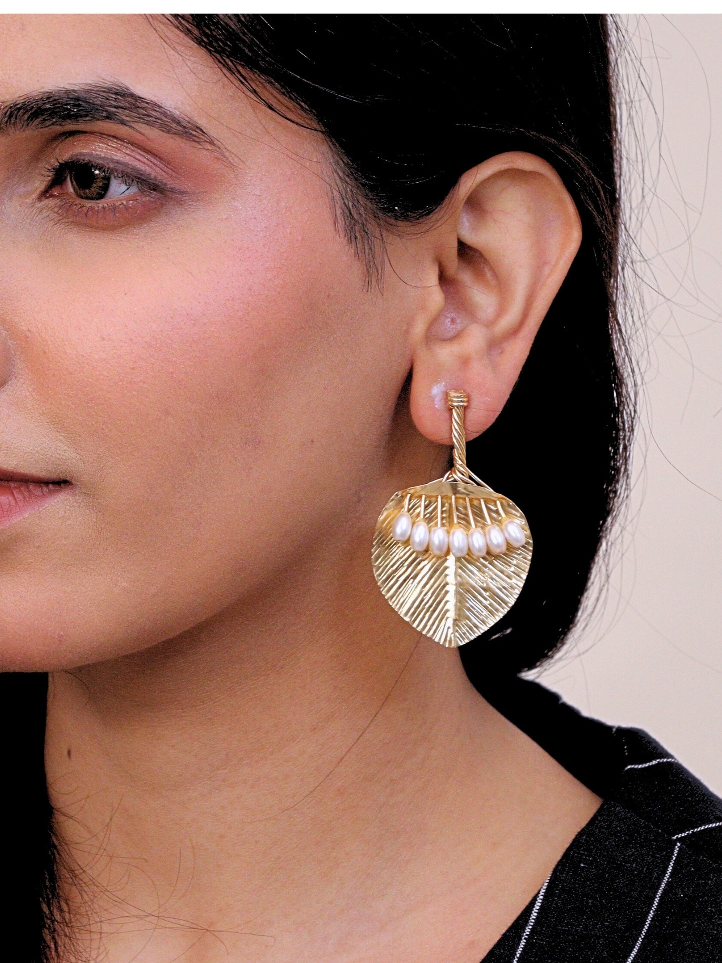 Viana Jewels Siaa Brass Earrings for Women 18K Gold Plated Handmade