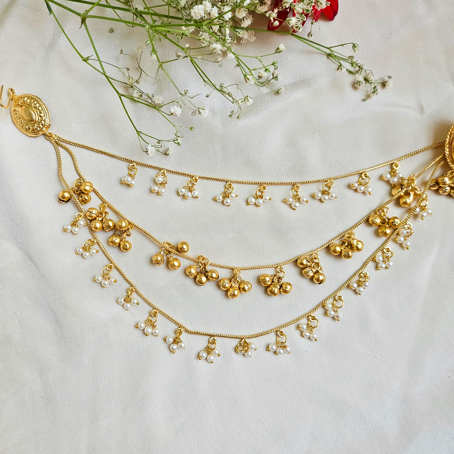 Aisha Kashmir Kaan Chain Jhumka