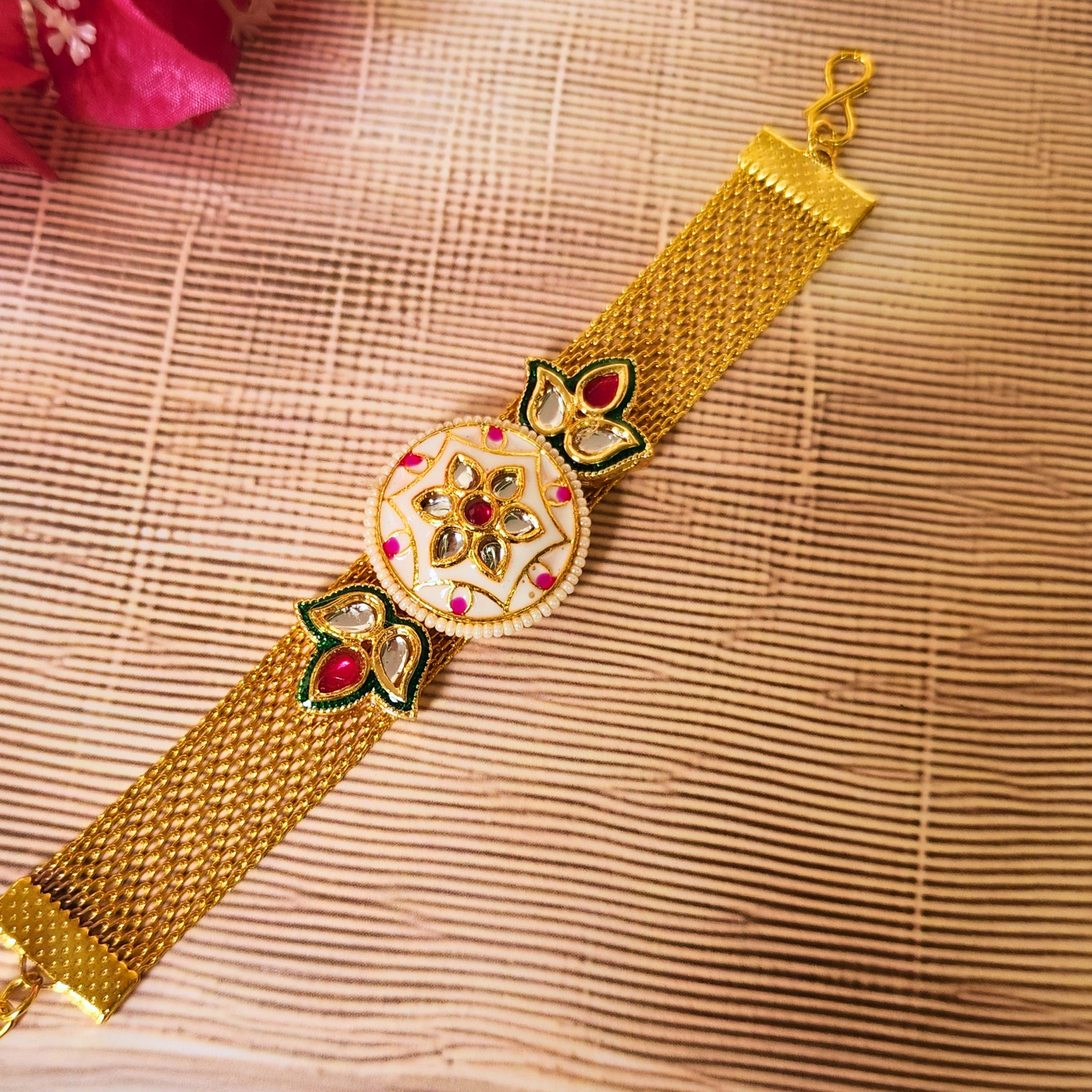 Kundan Rakhi Bracelet