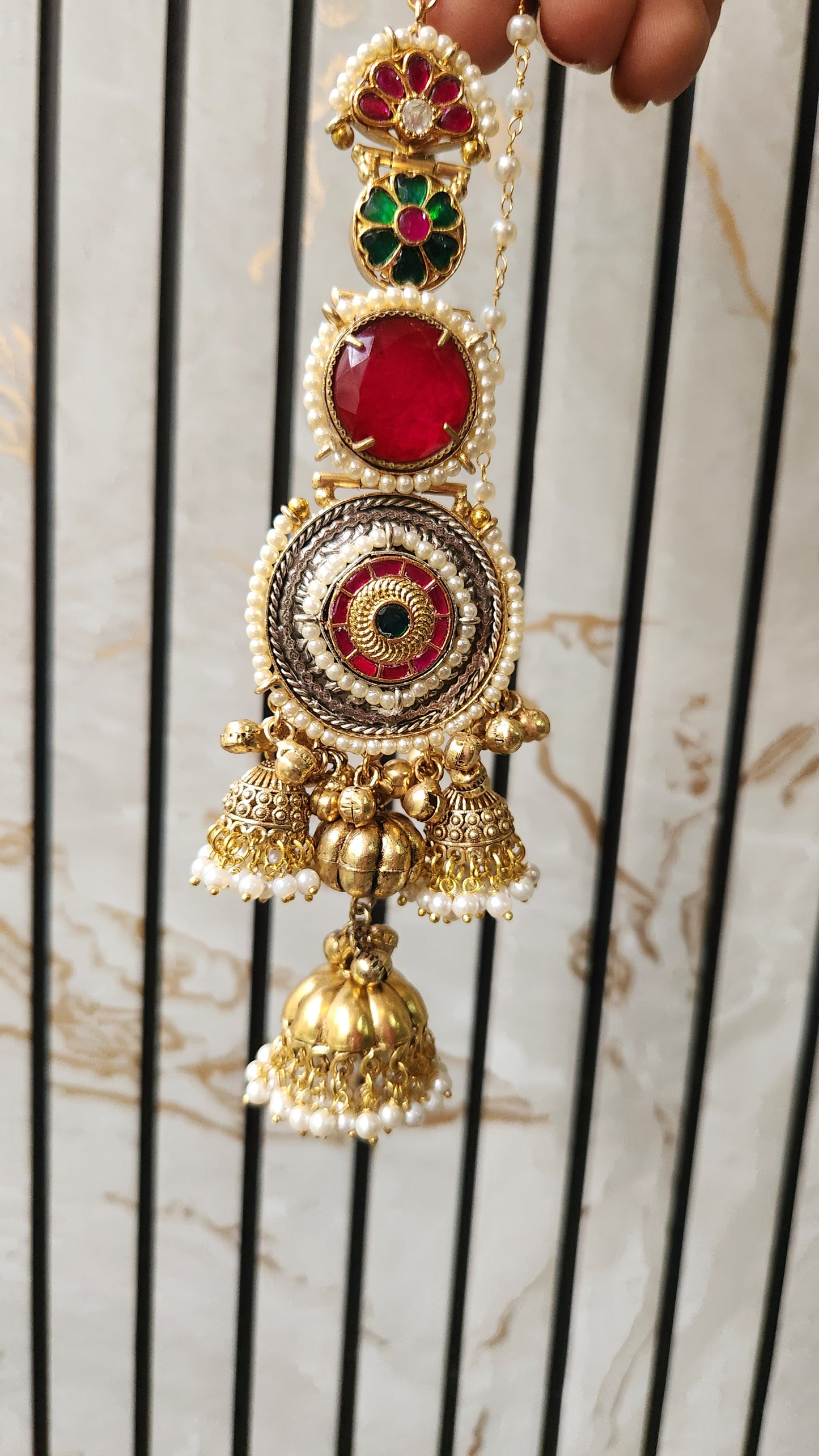 Dilbar Kaan Chain Kashmiri Earrings