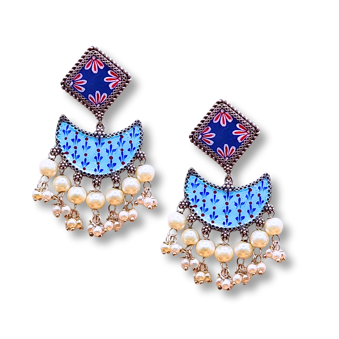 Mandira Silver Meenakari Chandballi