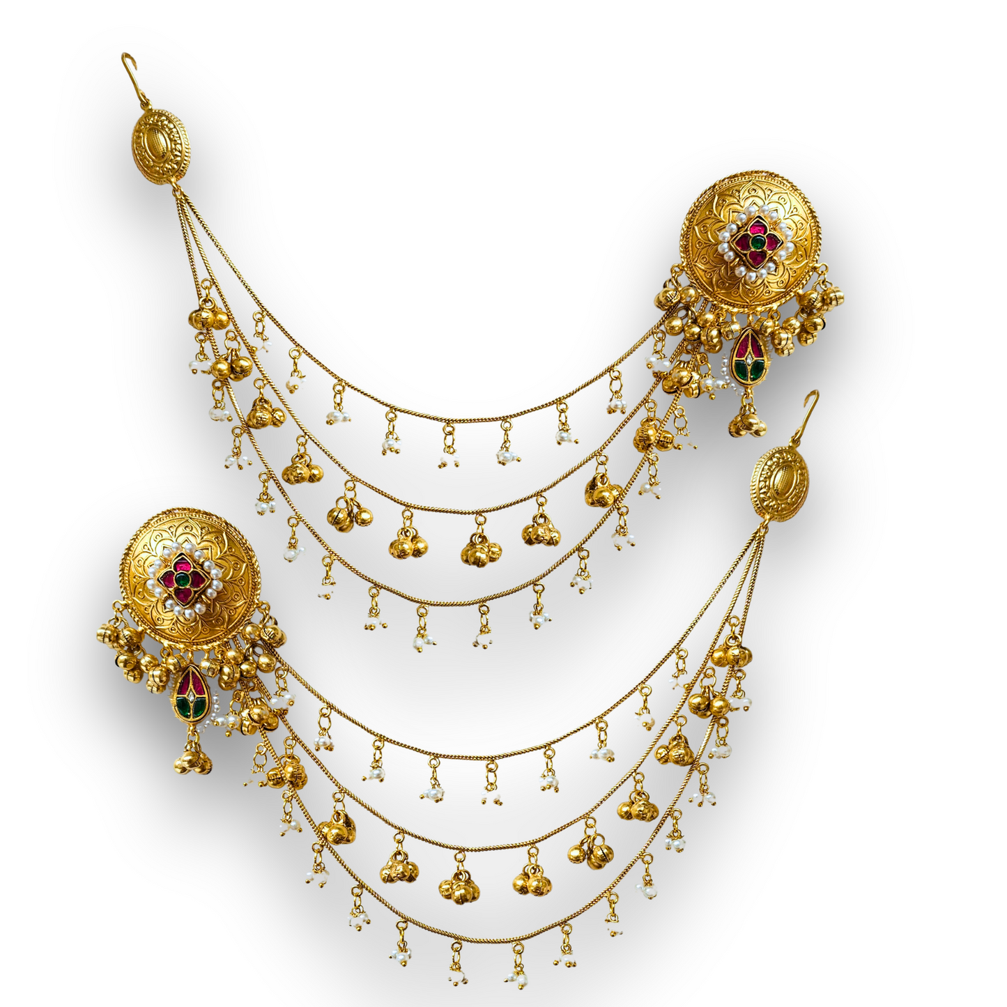 Aisha Kashmir Kaan Chain Jhumka