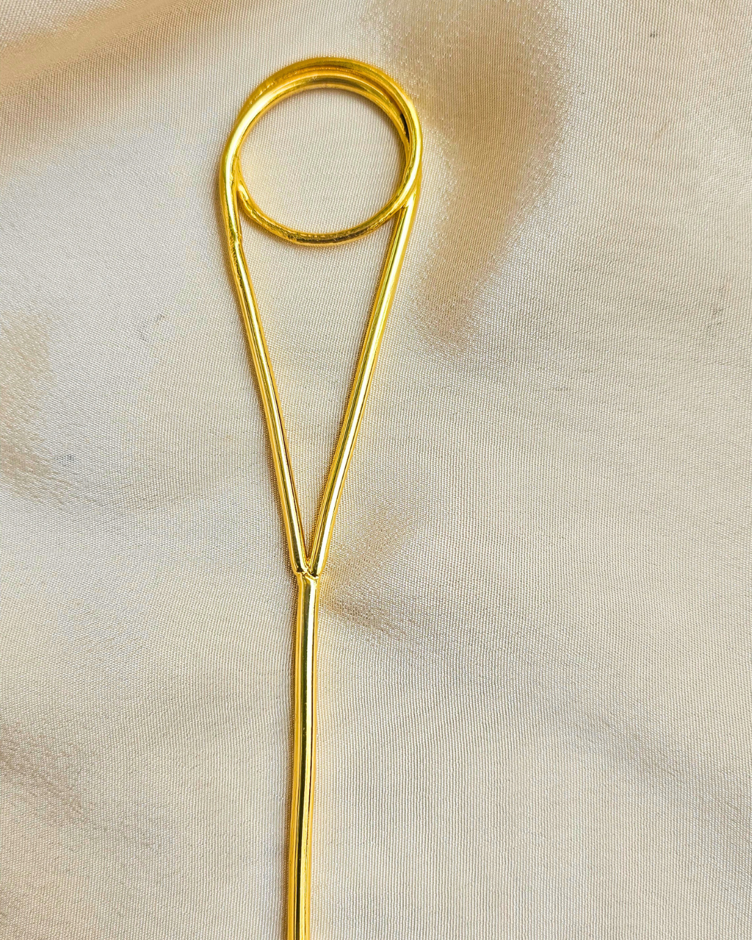 Janhvi Floral Hair Bun Cage Accessory in Brass (18K Gold Plated)