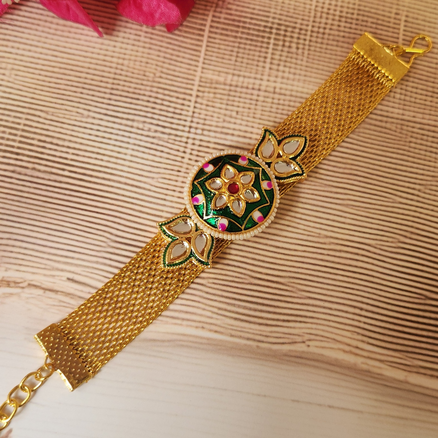 Kundan Rakhi Bracelet