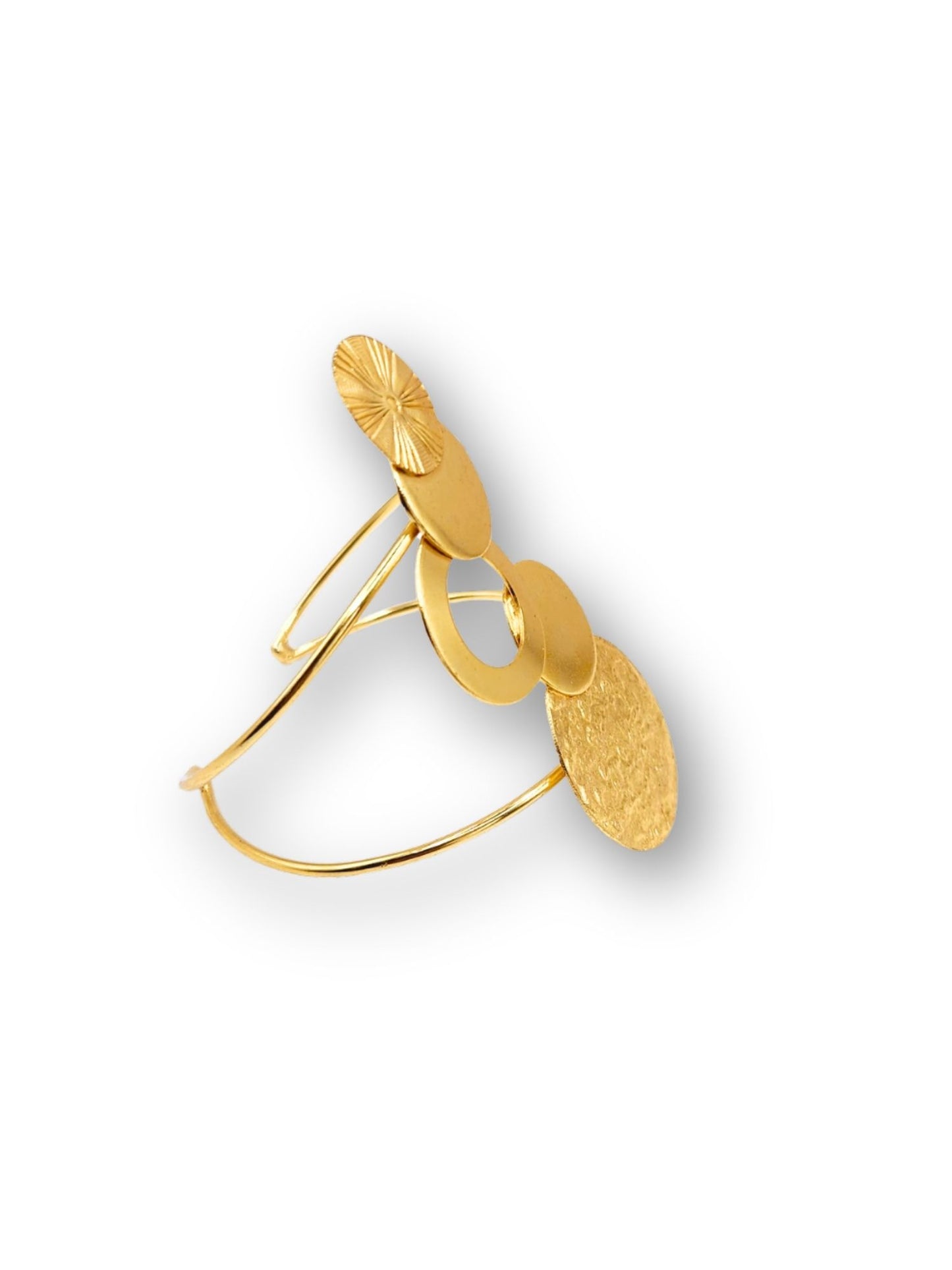 Viana Jewels Kanchan Adjustable Brass Handcuff for Women 18K Gold Plated