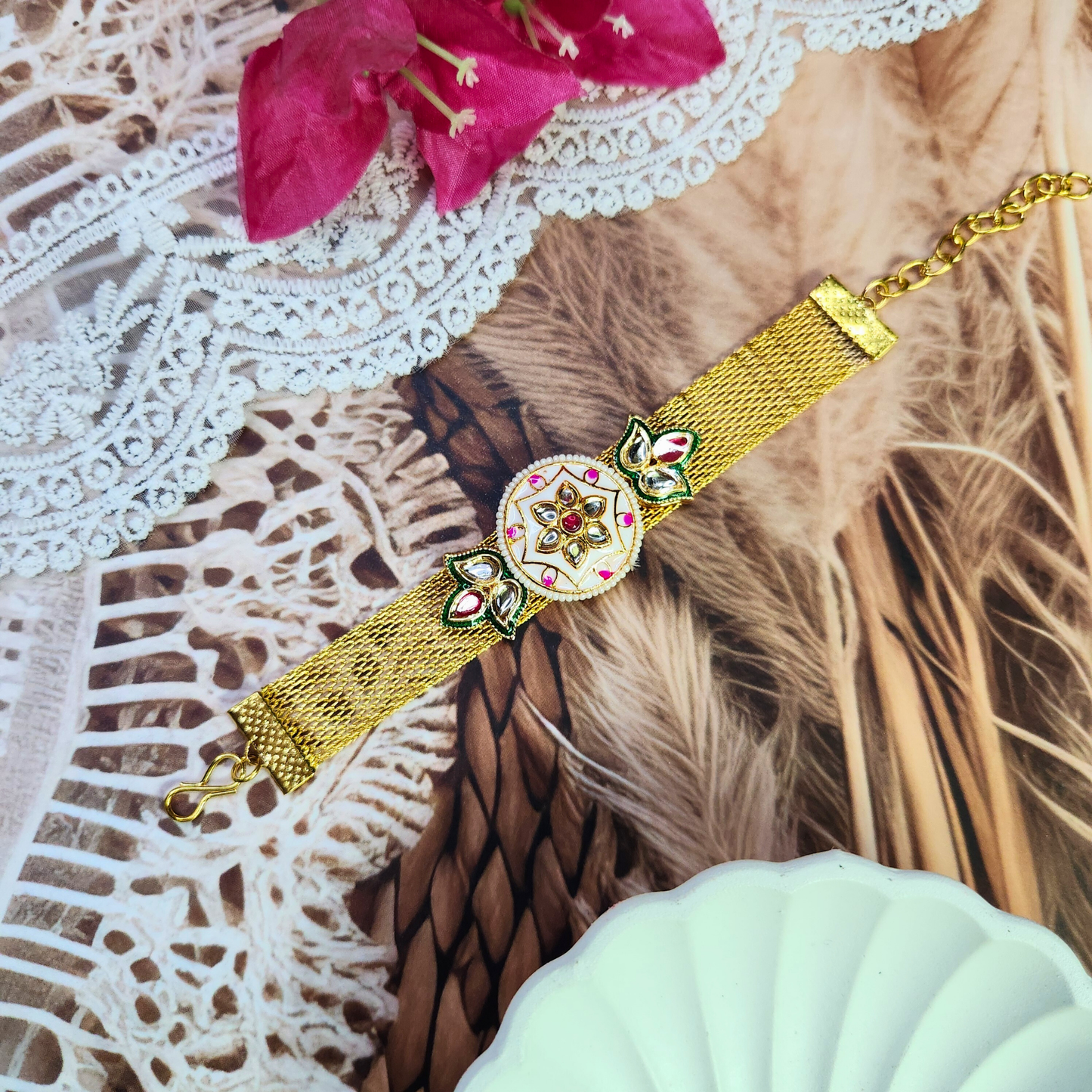 Kundan Rakhi Bracelet