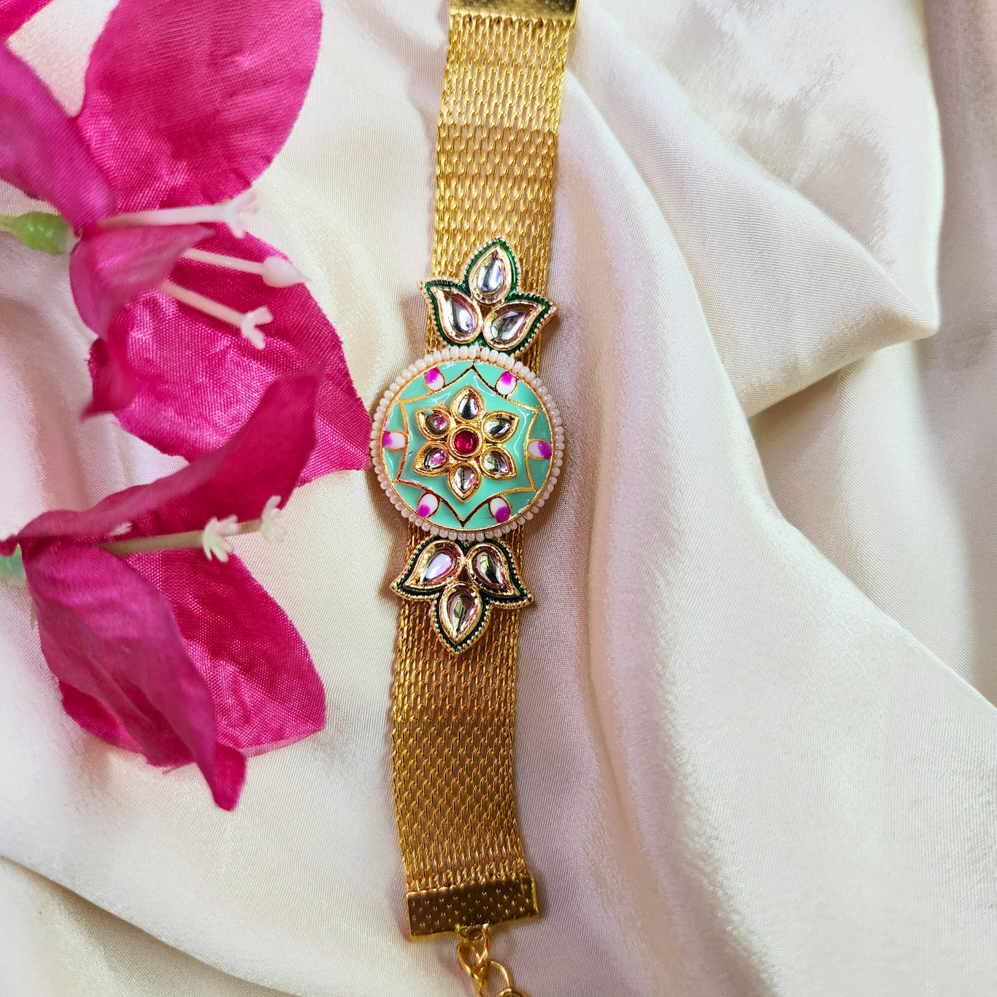 Kundan Rakhi Bracelet