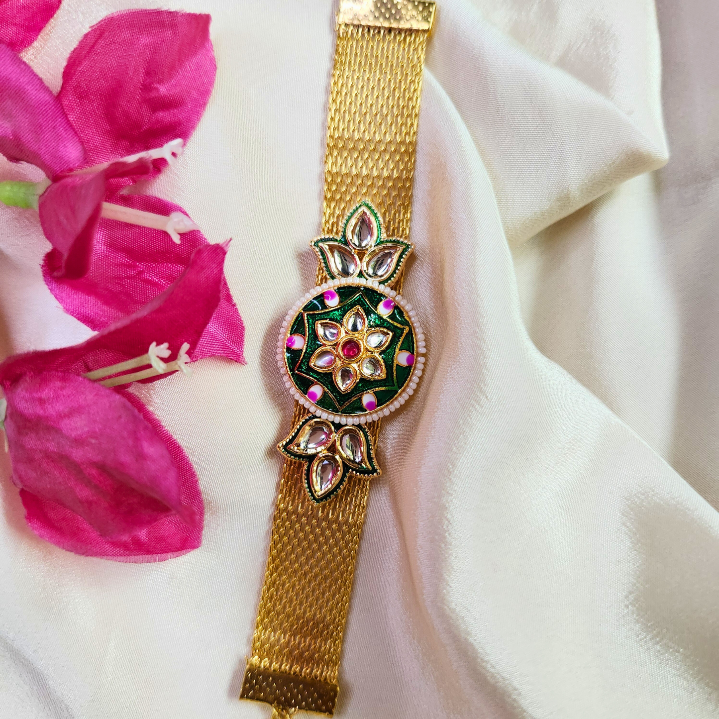 Kundan Rakhi Bracelet