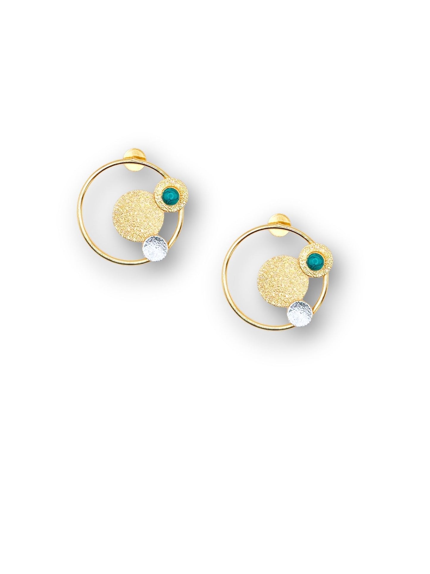 Viana Jewels Chandrika Brass Earrings for Women 18K Gold Plated Handmade