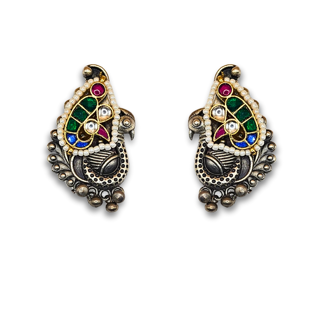 Ethnic Peacock Navratri Studs