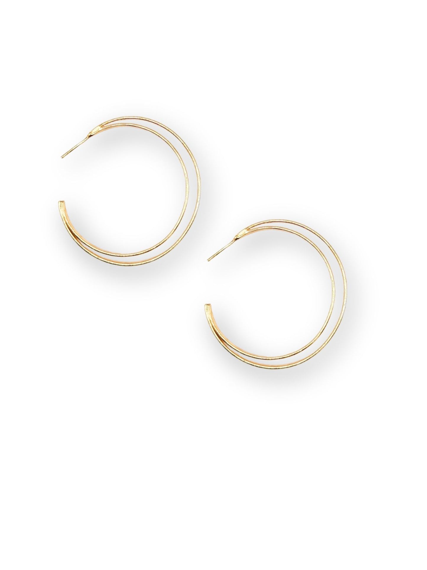 Viana Jewels Avyaya Brass Hoop Earrings for Women 18K Gold Plated Handmade