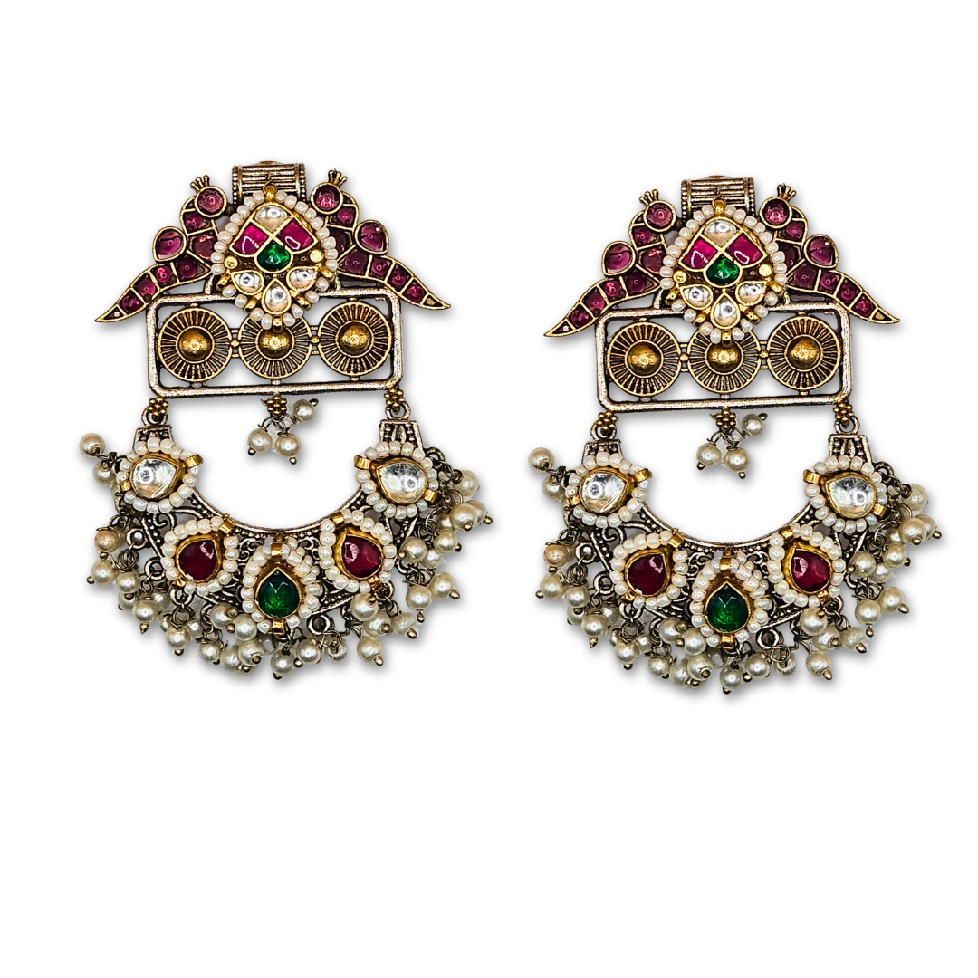 Rang Rasiya Pachi Kundan Earrings