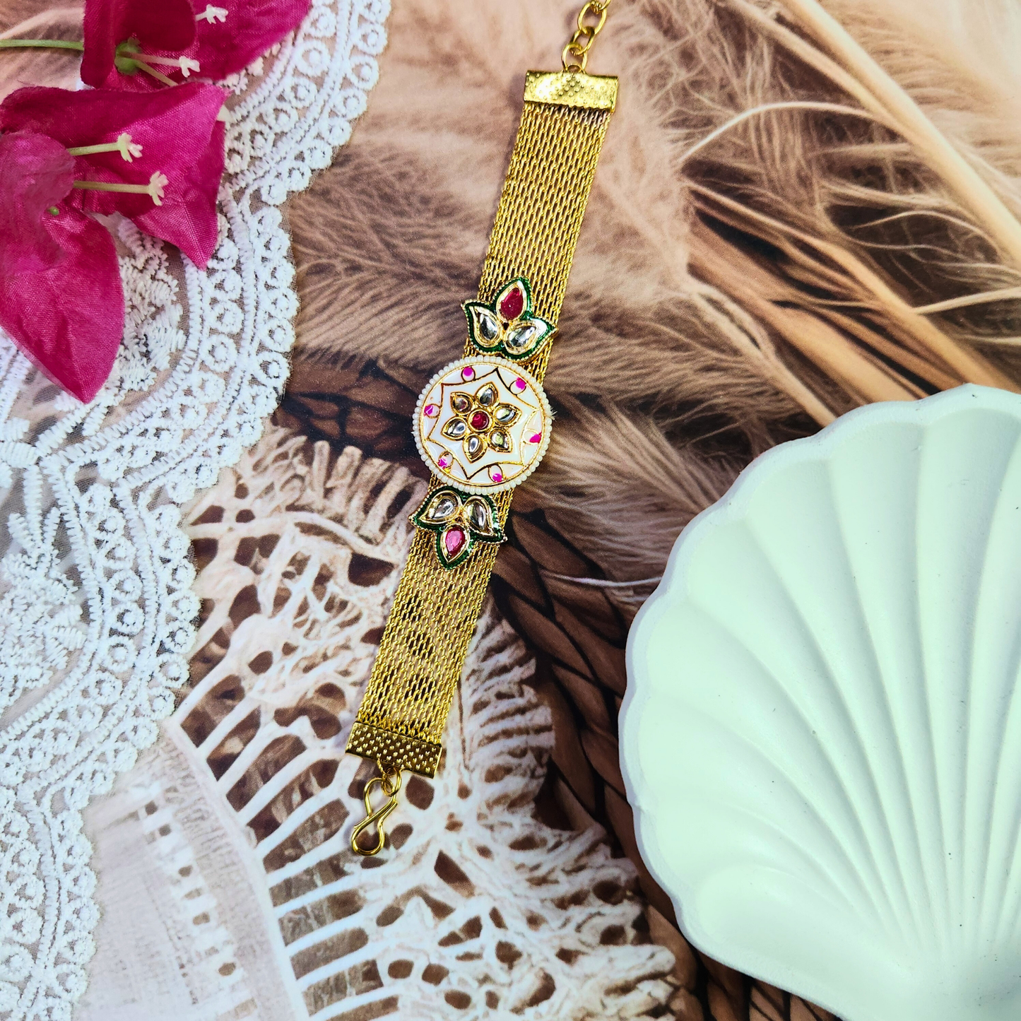 Kundan Rakhi Bracelet