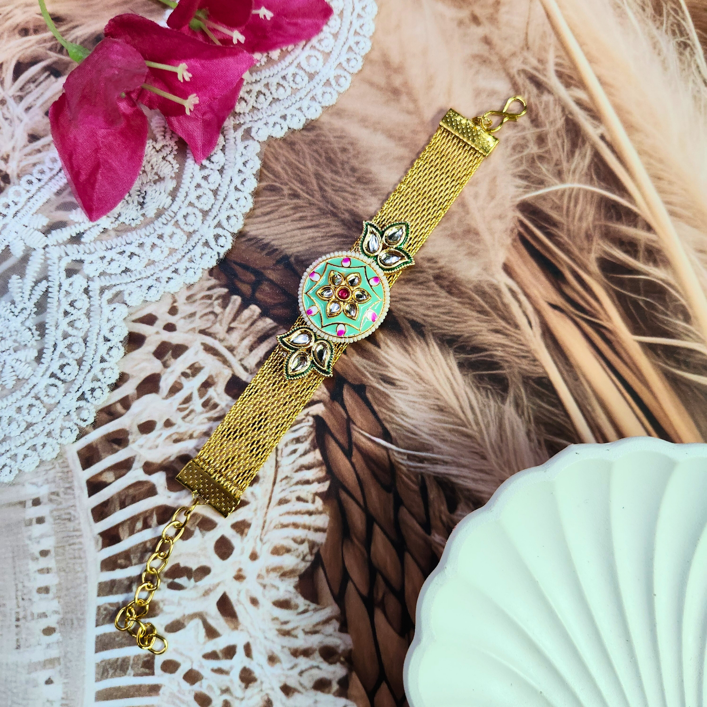 Kundan Rakhi Bracelet