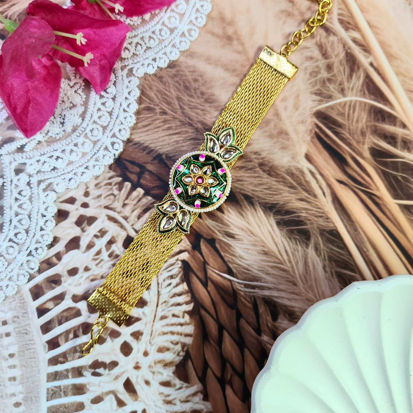 Kundan Rakhi Bracelet
