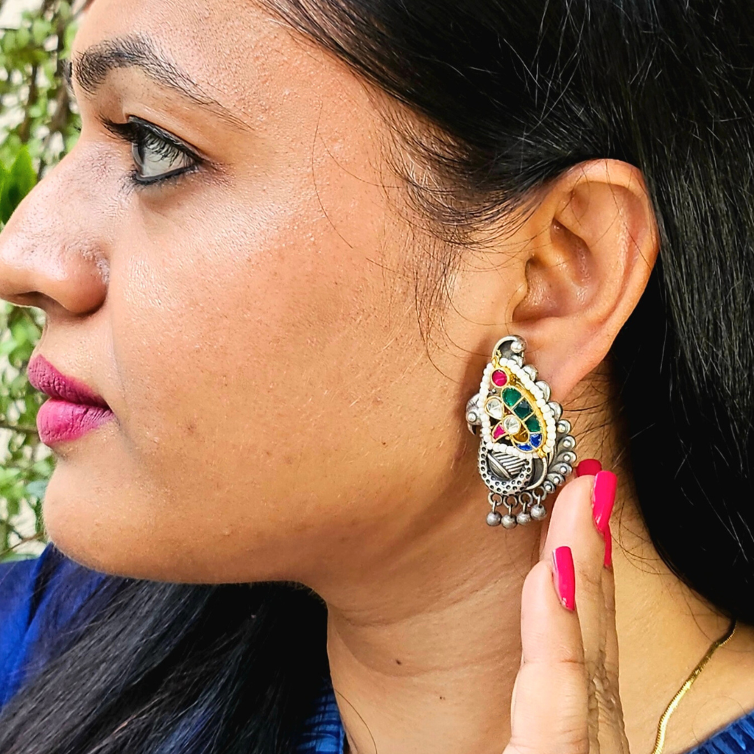 Ethnic Peacock Navratri Studs