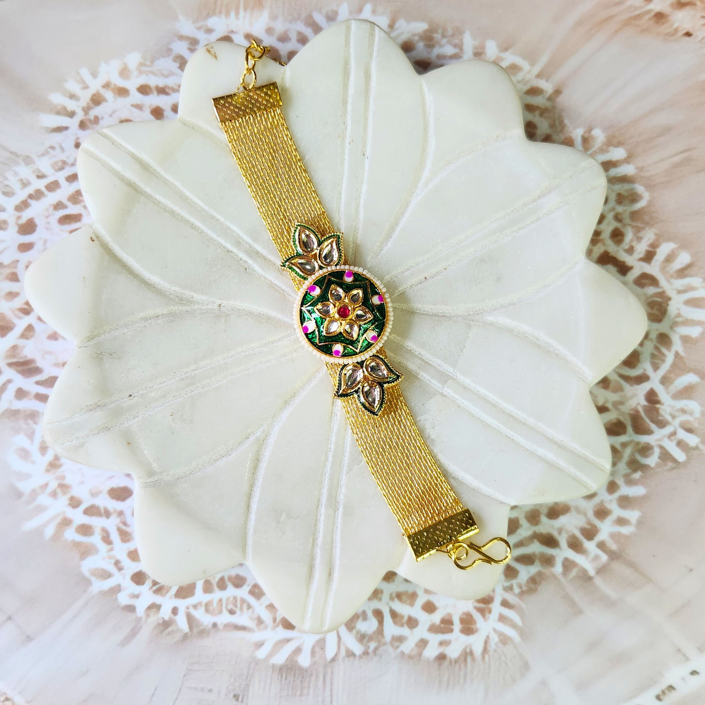 Kundan Rakhi Bracelet