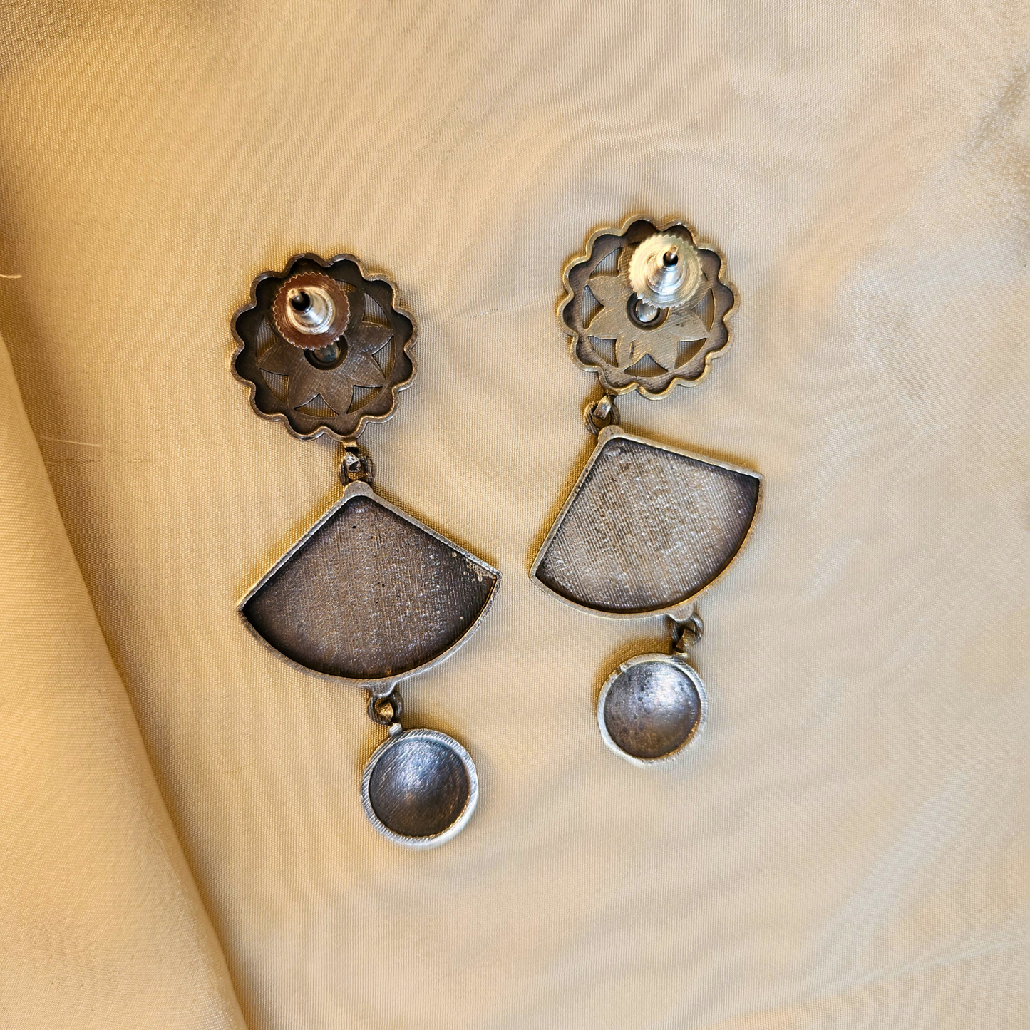 Saanjh Silver Meenakari Earrings