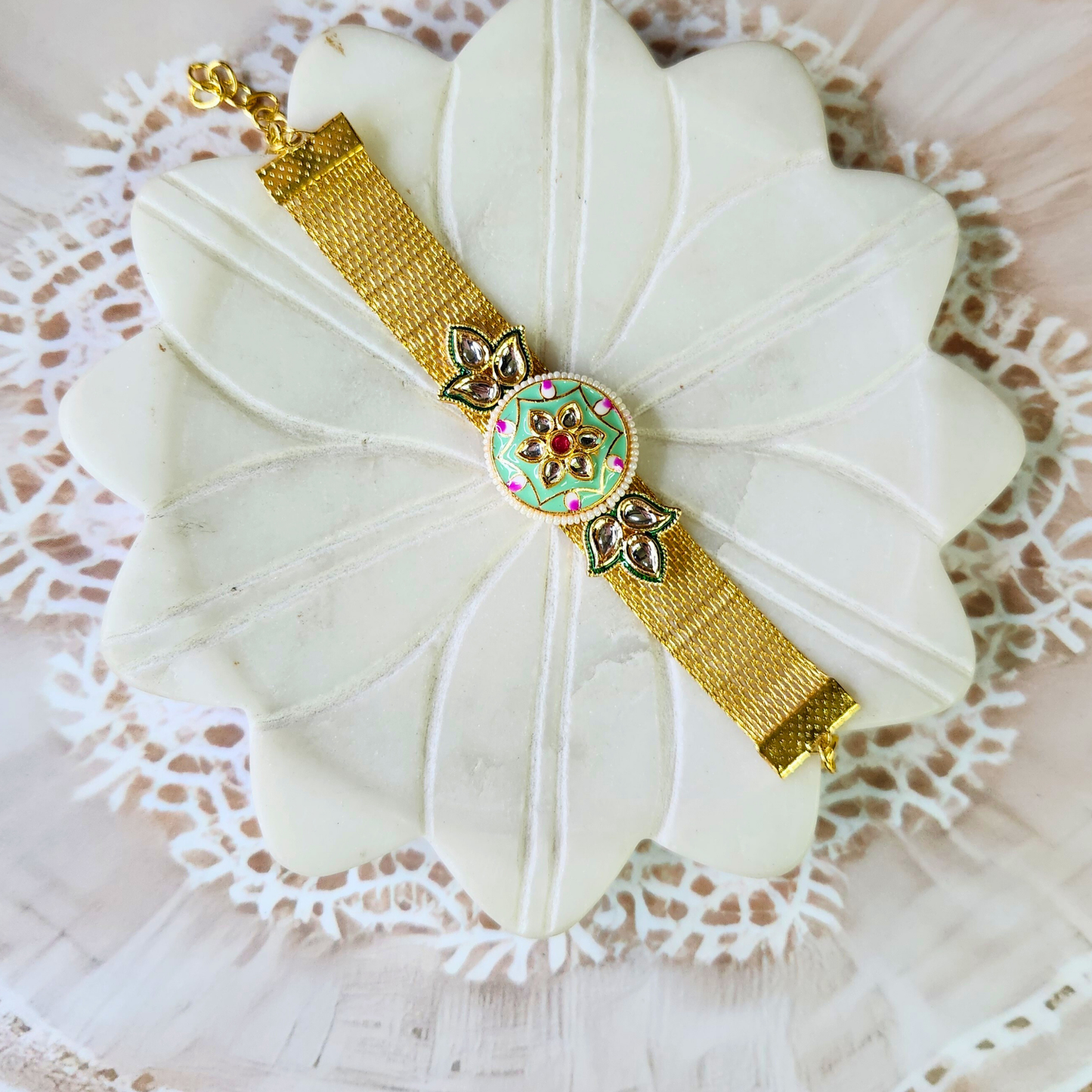 Kundan Rakhi Bracelet