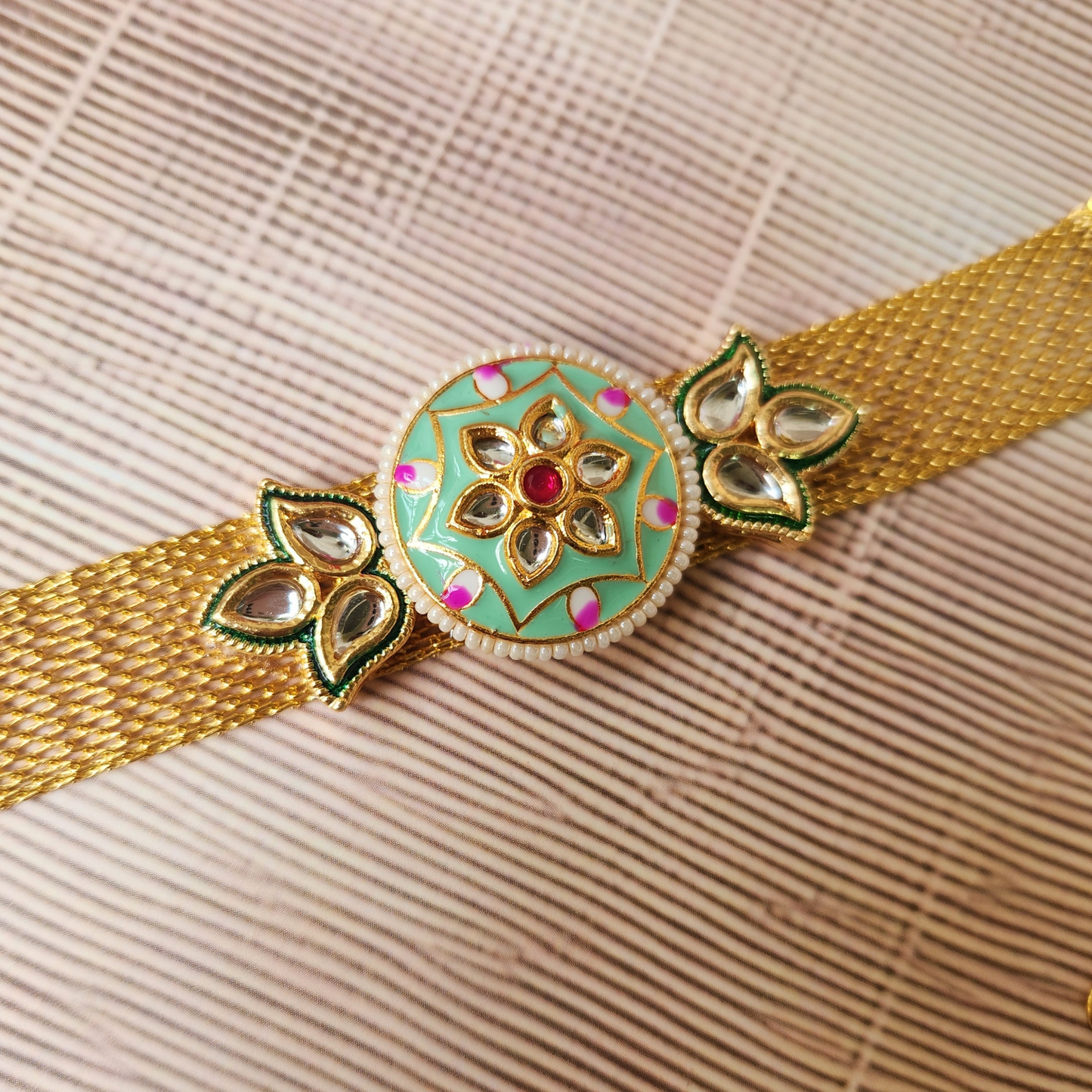 Kundan Rakhi Bracelet
