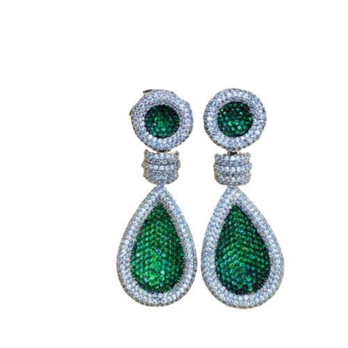 Emerald Crystal Green Ad Earrings
