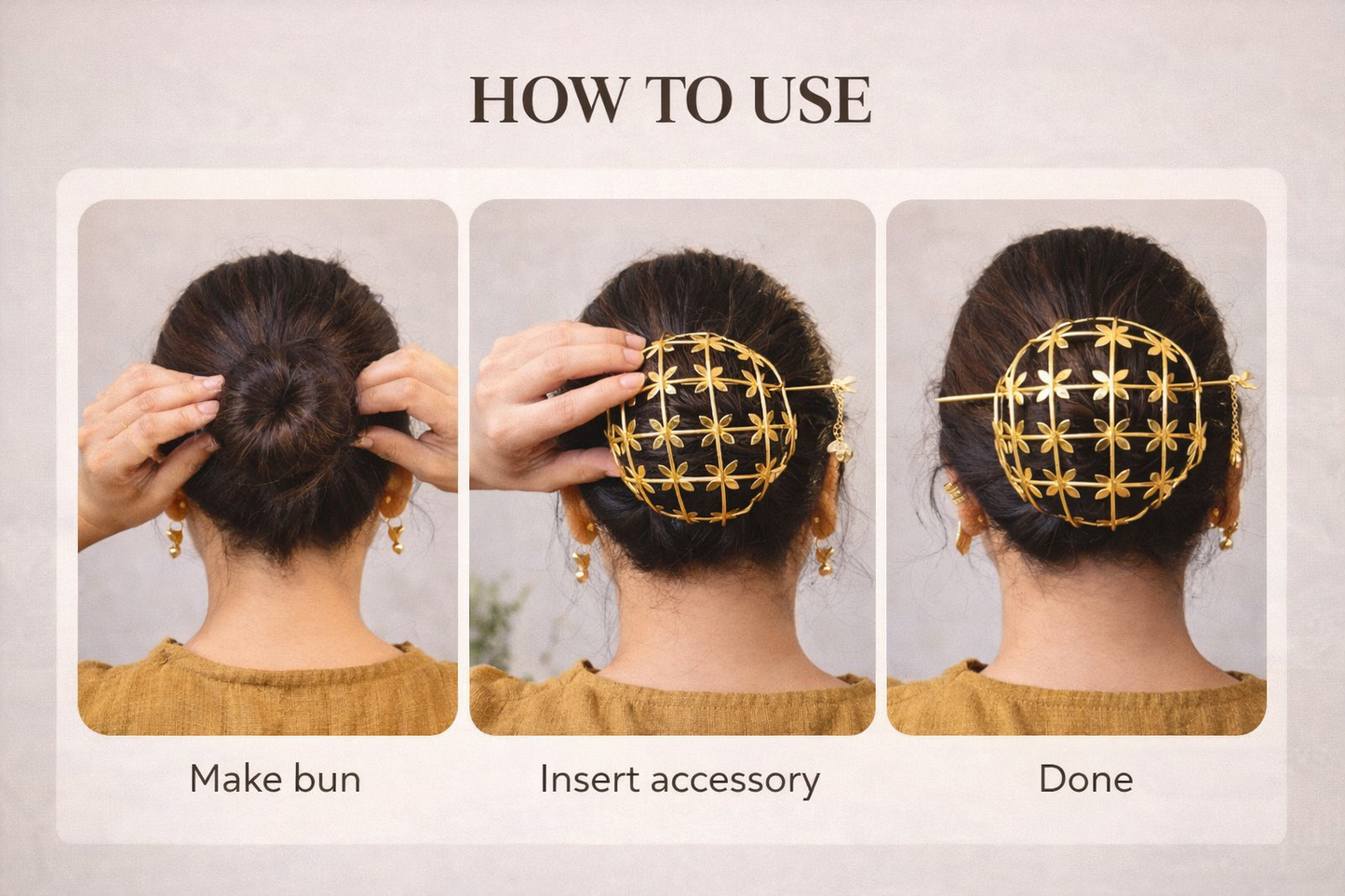 VIANA JEWELS Bahara Hair Bun Cage