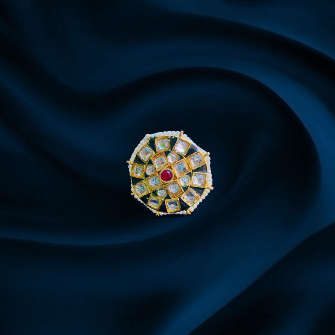 Golden Brass Minakari Ring