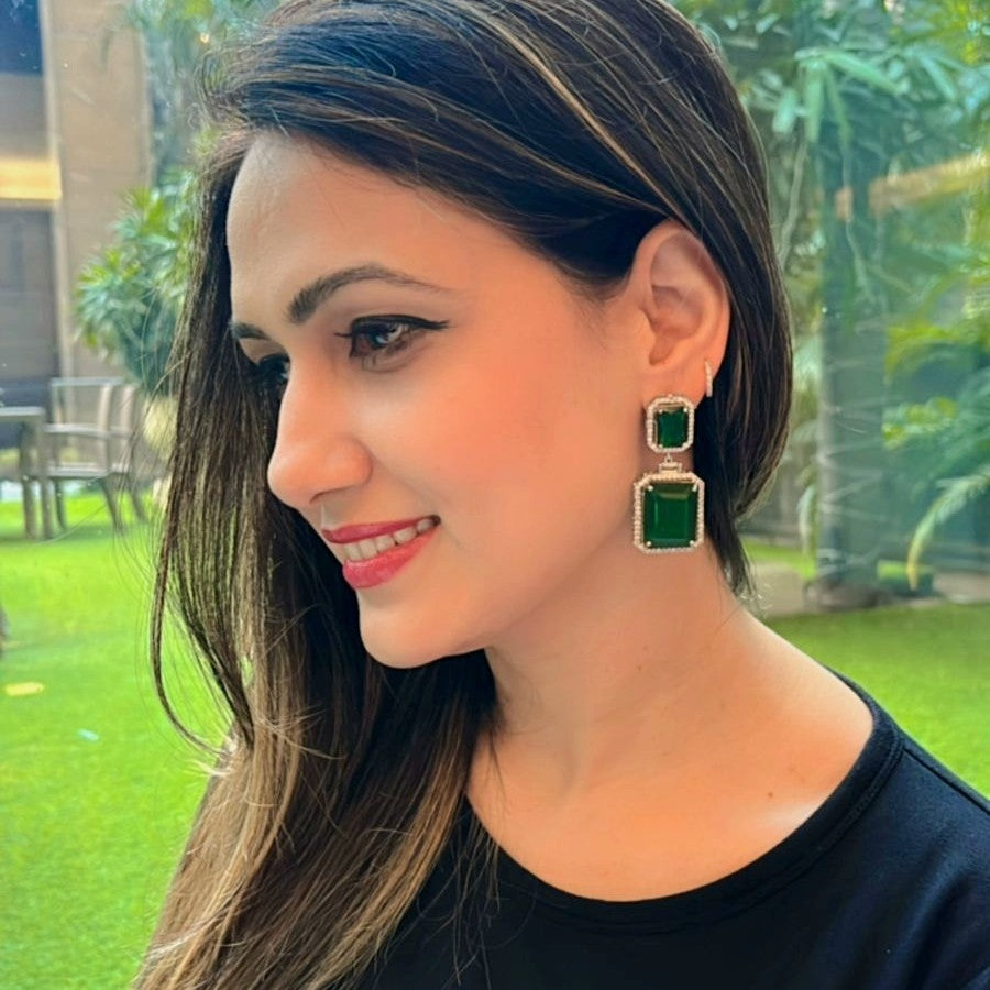 Double Stone Ad Earring
