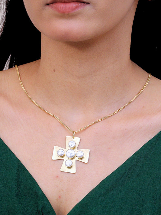 Viana Jewels Alizeh Brass Neckchain for Women 18K Gold Plated Handmade