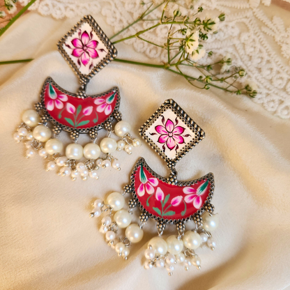 Mandira Silver Meenakari Chandballi