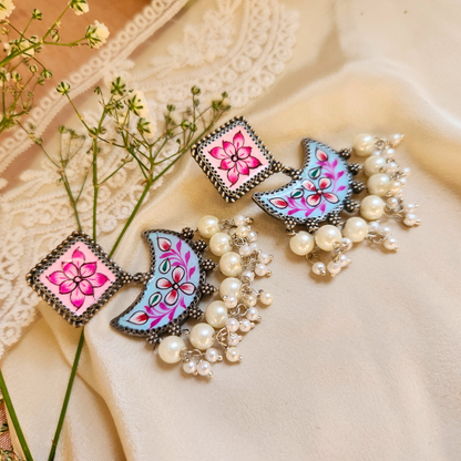 Mandira Silver Meenakari Chandballi