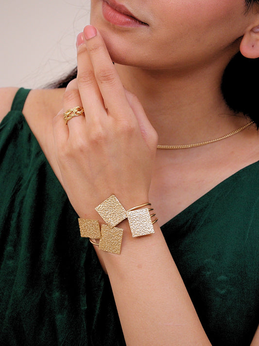 Viana Jewels Vanshika Adjustable Brass Bracelet for Women 18K Gold Plated
