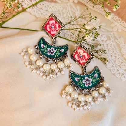 Mandira Silver Meenakari Chandballi