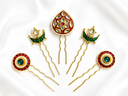 VIANA JEWELS Kesh Qala Nizami Royal Hair Pin For Women