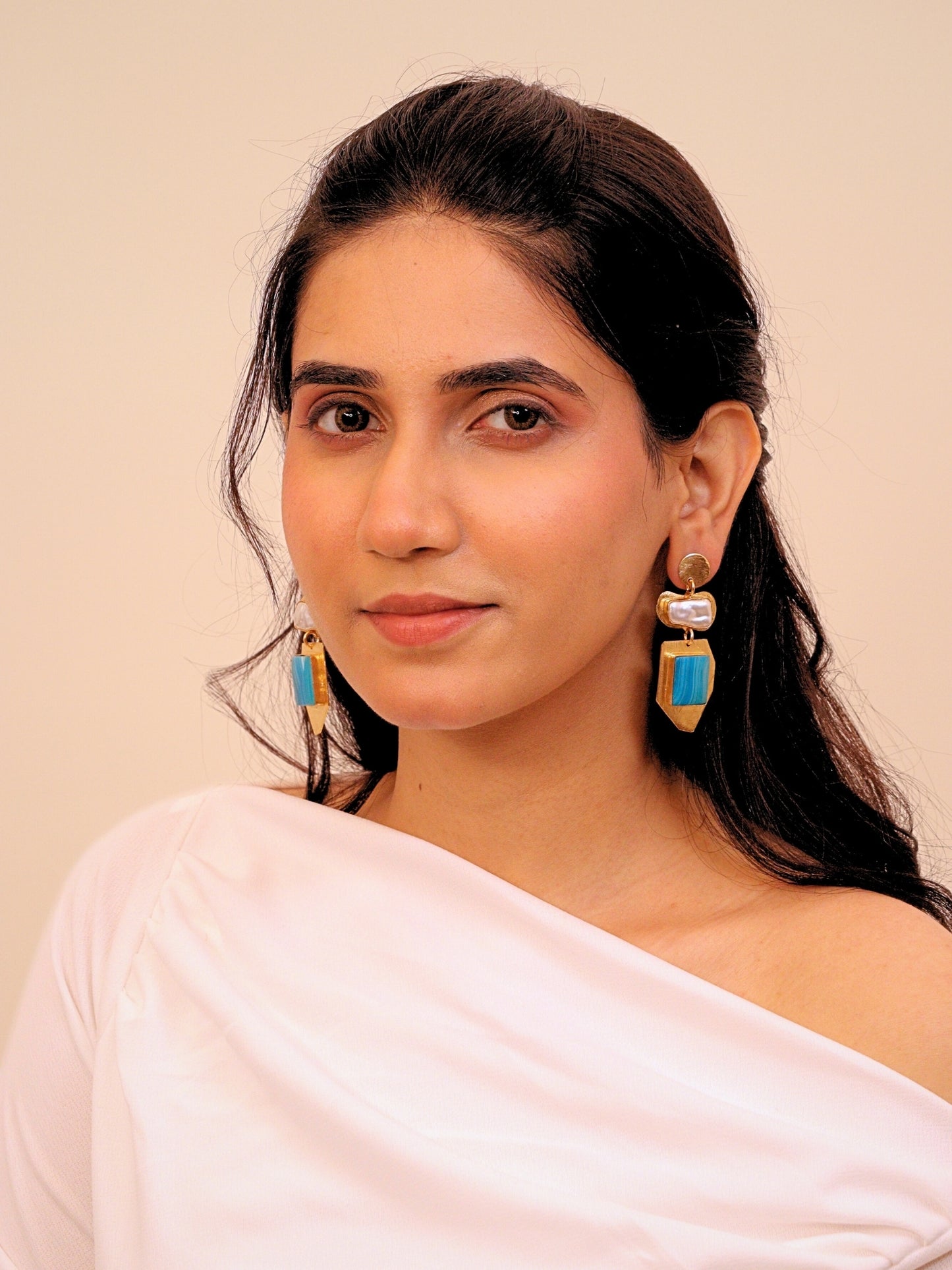 Viana Jewels Naqqashi Brass Earrings for Women 18K Gold Plated Handmade