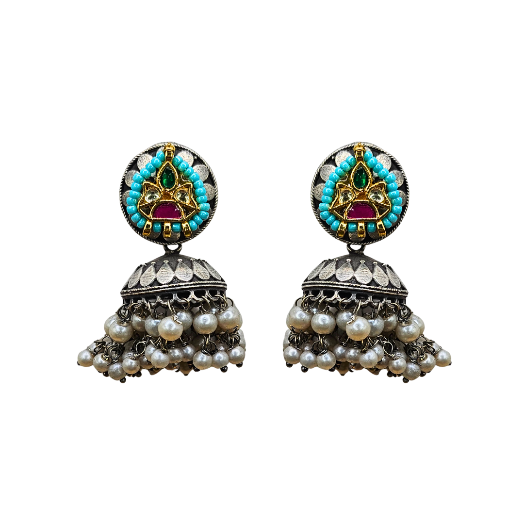 Garba Glowstone  Jhumki Earrings