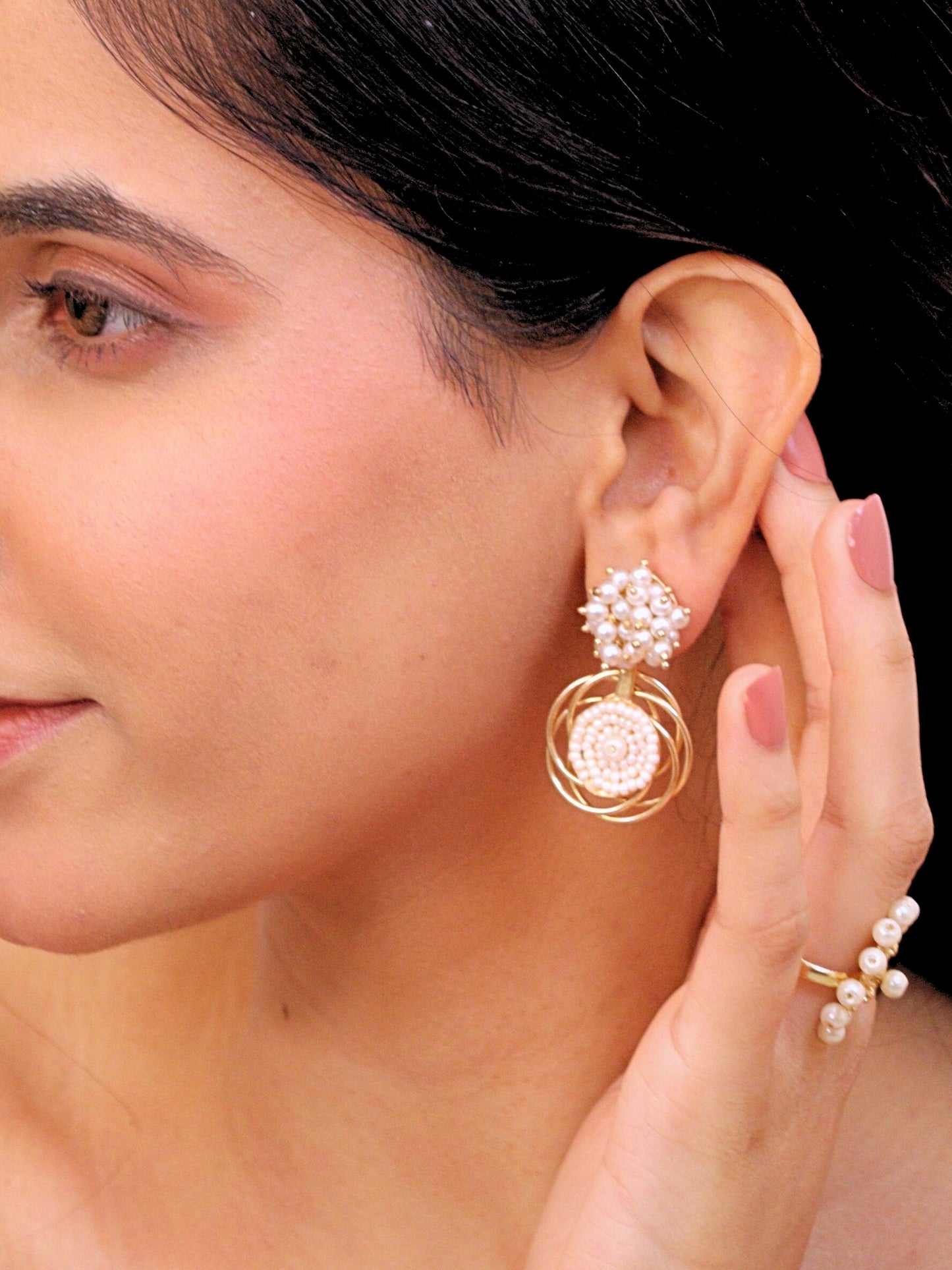 Viana Jewels Zareen Brass Earrings for Women 18K Gold Plated Handmade