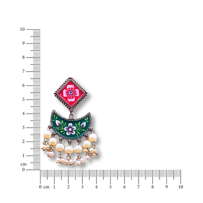 Mandira Silver Meenakari Chandballi