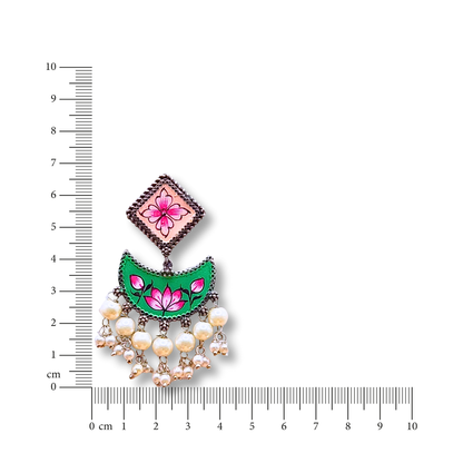 Mandira Silver Meenakari Chandballi