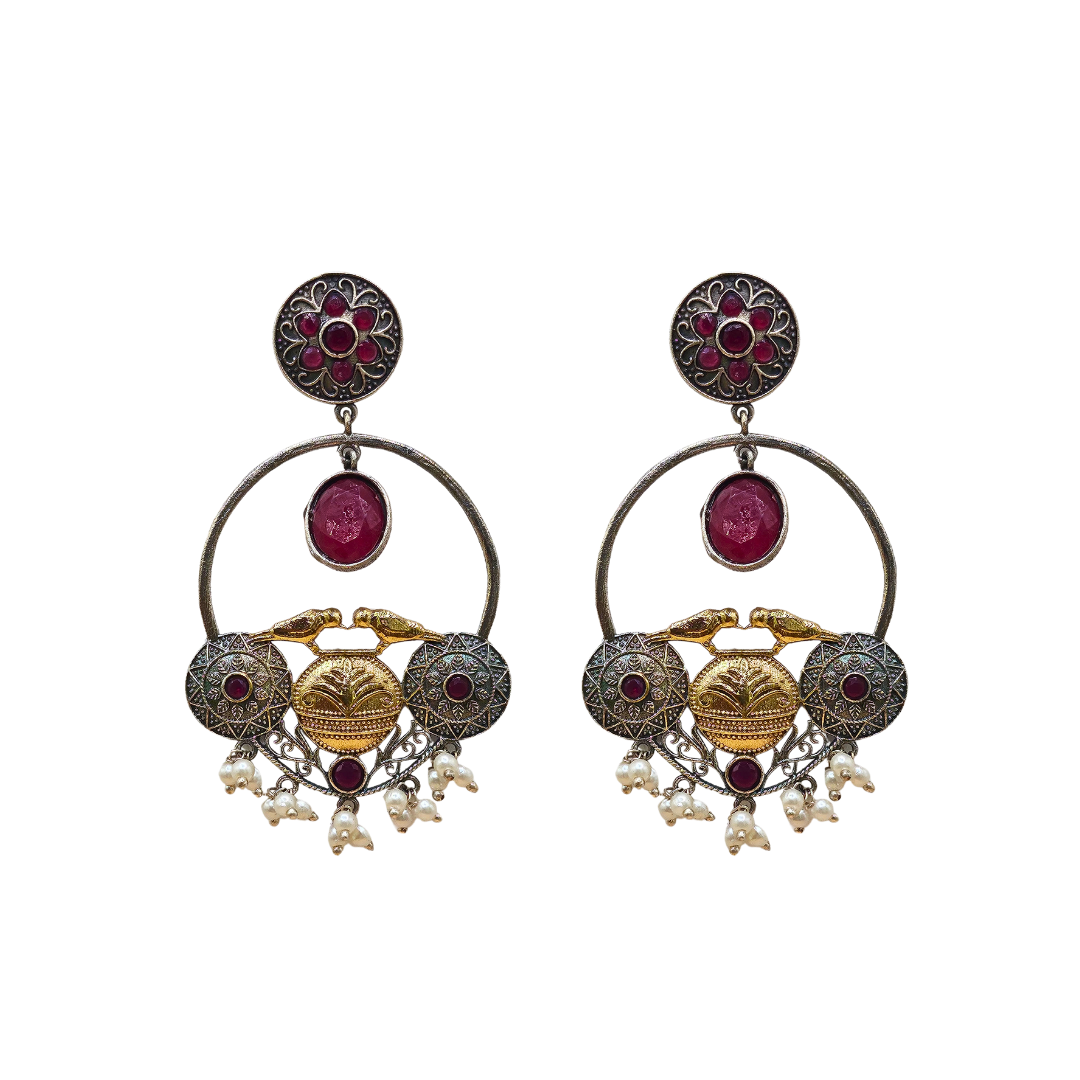 Regal Dual-tone Chandbali Earrings