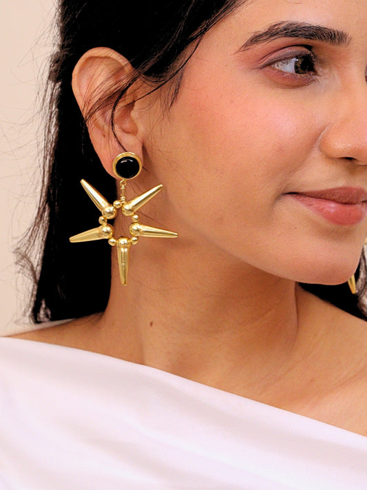 Viana Jewels Nazneen Brass Earrings for Women 18K Gold Plated Handmade