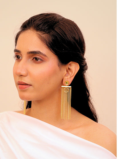 Viana Jewels Mehrasa Brass Earrings for Women 18K Gold Plated Handmade