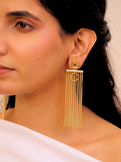 Viana Jewels Mehrasa Brass Earrings for Women 18K Gold Plated Handmade
