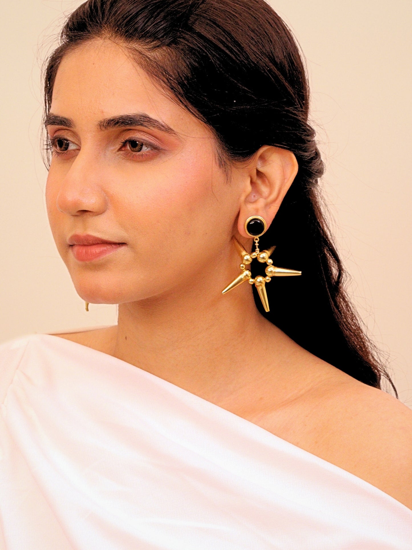 Viana Jewels Nazneen Brass Earrings for Women 18K Gold Plated Handmade